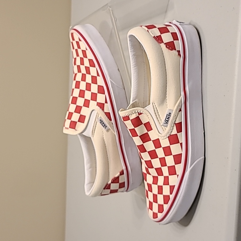 Vans Red and White Checker Slip On Women Size 7.5